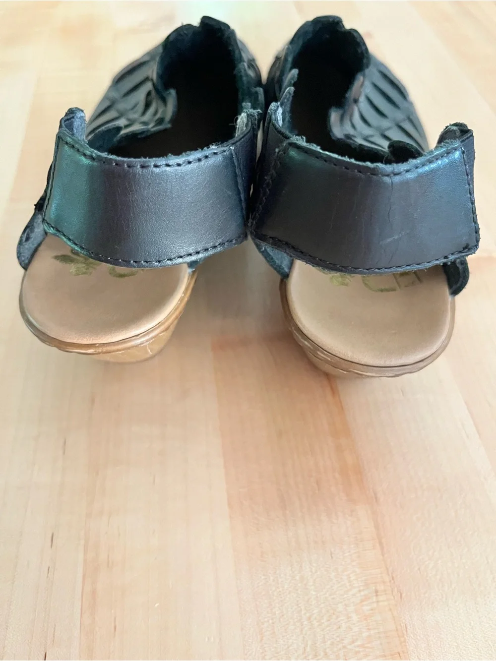 Rieker 46778 Sina 78 Black Leather Sling-backs, Sz 38/US 7.5